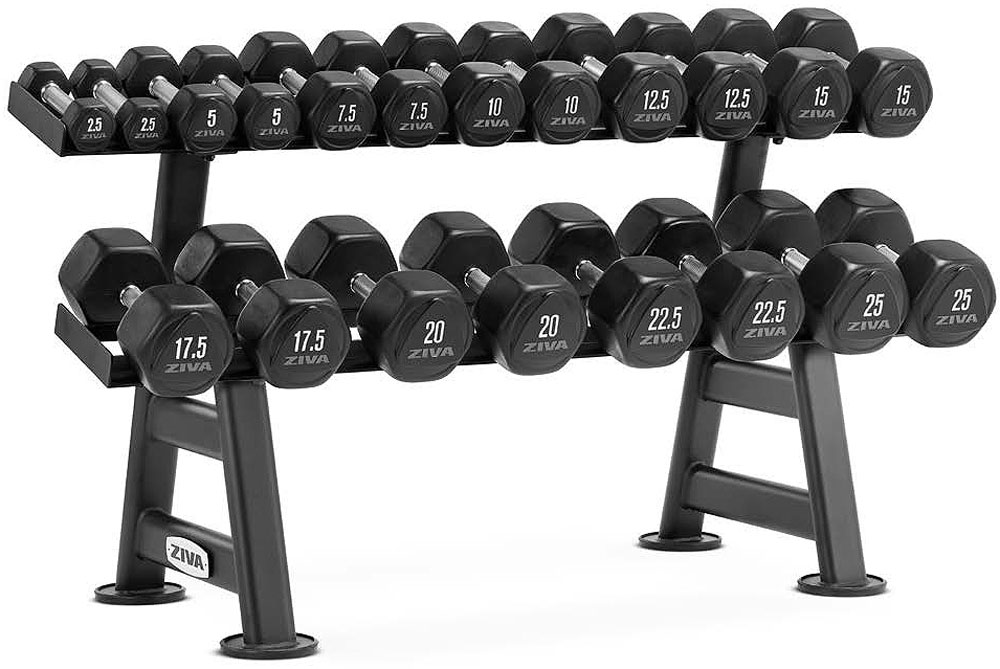 Bild von ZIVA PERFORMANCE 2-TIER, 10-PAIR HEXAGON DUMBBELL RACK - 2025